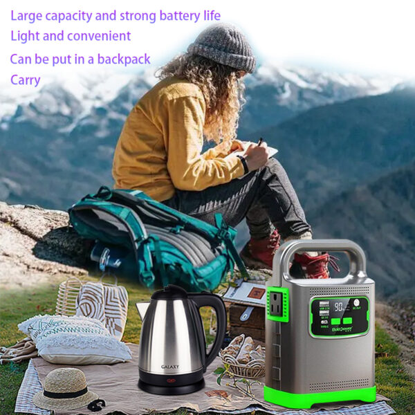 Batería de fosfato de hierro y litio de 58Ah130W, fuente de alimentación de almacenamiento de energía portátil, tiro al aire libre, Camping con enchufe, batería de respaldo - Imagen 3