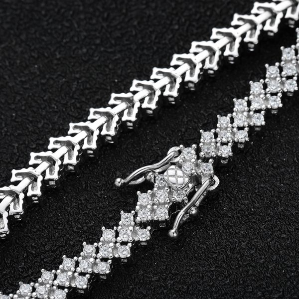 Pulsera de tenis de moissanita auténtica para mujer, brazalete de plata de ley 1,5, chapado en oro blanco de 18k, joyería de diamantes de moissanita, 925mm - Imagen 2