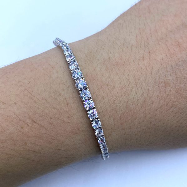 SEMNI-pulsera de tenis de diamante de moissanita degradado para hombres y mujeres, brazalete de lujo de Plata de Ley 925, Diamante brillante GRA, 5mm-3mm - Imagen 5