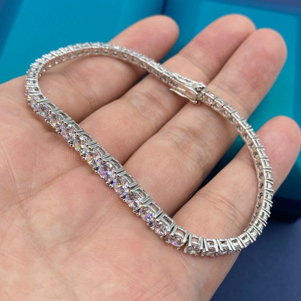 SEMNI-pulsera de tenis de diamante de moissanita degradado para hombres y mujeres, brazalete de lujo de Plata de Ley 925, Diamante brillante GRA, 5mm-3mm - Imagen 4