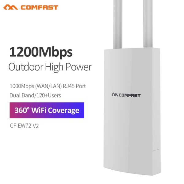 Comfast-punto de acceso al aire libre AC1200, enrutador Gigabit/AP/repetidor, antena WiFi de largo alcance, 2,4G, 5GHz, para Calle y jardín