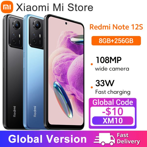 Xiaomi Redmi Note 12 S, versión Global, cámara de 108MP, 90Hz, pantalla DotDisplay AMOLED, Helio G96, 33W, carga rápida