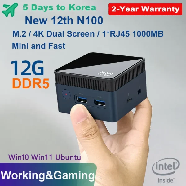 MOREFINE-Mini PC M6S Intel N100/N5105, 8G, 12G, DDR5/DDR4, 128GB/256GB, Windows 10 pro, ordenador para juegos, 4K, 60Hz, HDMI, ZX01