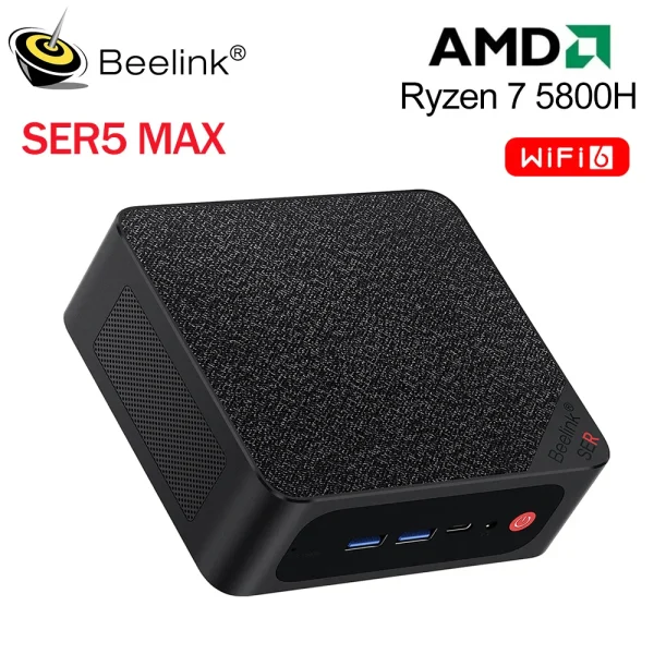 Beelink-Mini PC AMD Ryzen 5, 5560U, 7, 5700U, 5800H, SER5, SER5 Pro Max, ordenador de escritorio para juegos, WiFi6, BT, DDR4, 16GB, 500GB, SSD, 32GB, 1T - Imagen 2