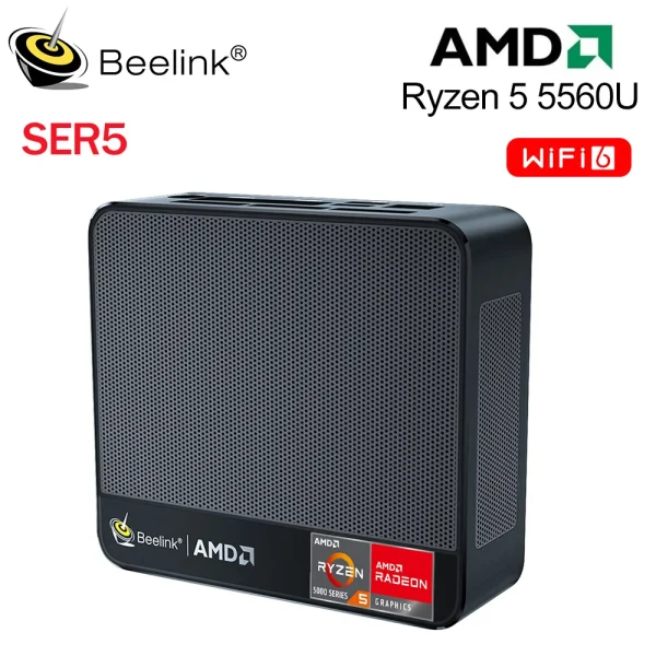 Beelink-Mini PC AMD Ryzen 5, 5560U, 7, 5700U, 5800H, SER5, SER5 Pro Max, ordenador de escritorio para juegos, WiFi6, BT, DDR4, 16GB, 500GB, SSD, 32GB, 1T - Imagen 3