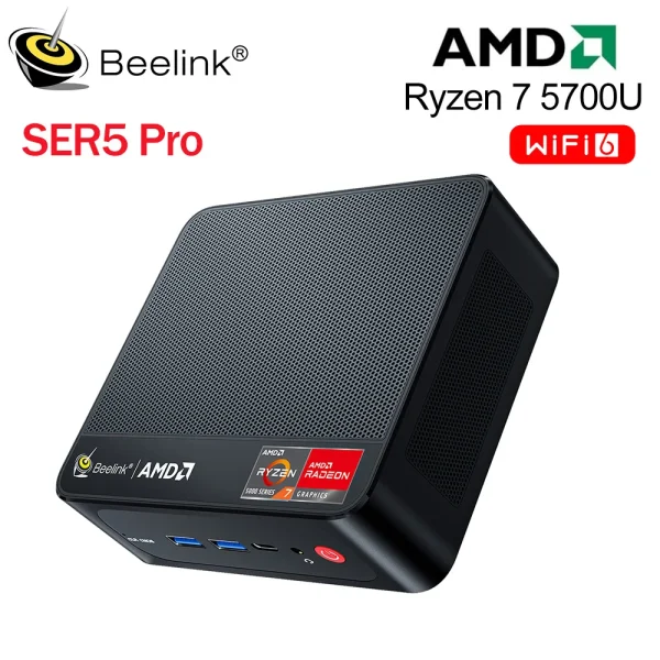 Beelink-Mini PC AMD Ryzen 5, 5560U, 7, 5700U, 5800H, SER5, SER5 Pro Max, ordenador de escritorio para juegos, WiFi6, BT, DDR4, 16GB, 500GB, SSD, 32GB, 1T - Imagen 4