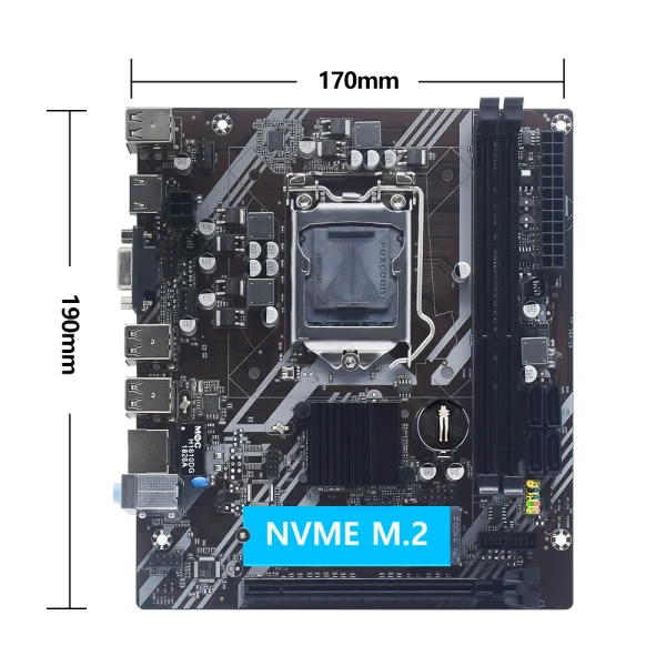 MUCAI-Kit de placa base H61 LGA 1155, Compatible con Intel Core CPU de 2ª y 3ª generación, Compatible con M.2 NVME SDD - Imagen 2